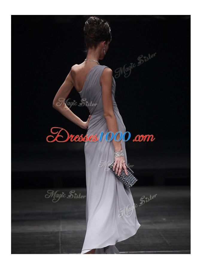 Customized Floor Length Silver Evening Dress Sweetheart Sleeveless Side Zipper
