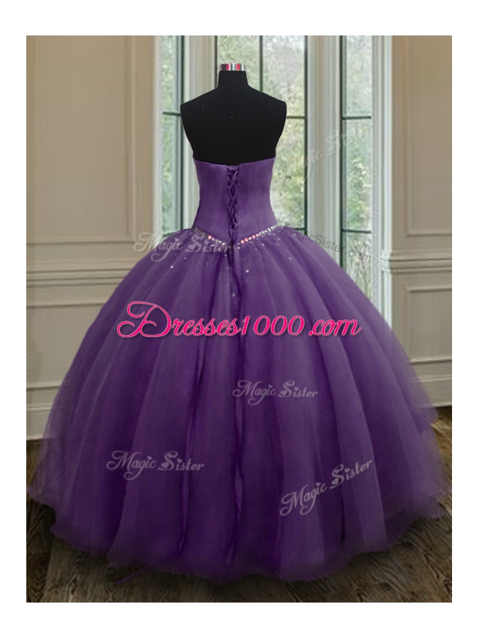 Vintage Sleeveless Beading Lace Up Sweet 16 Quinceanera Dress
