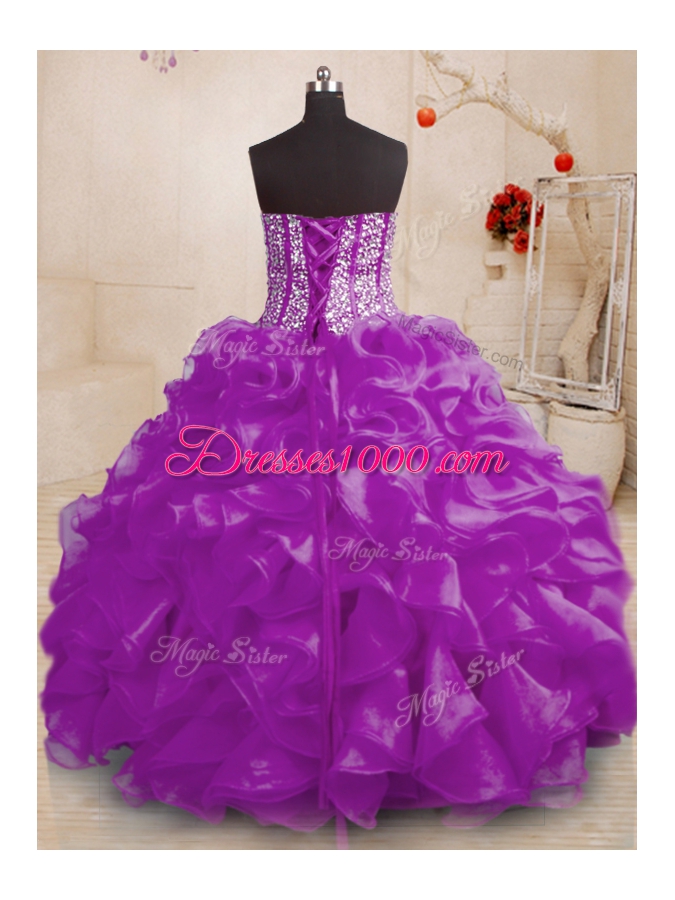 Sleeveless Beading and Ruffles Lace Up Quinceanera Dresses