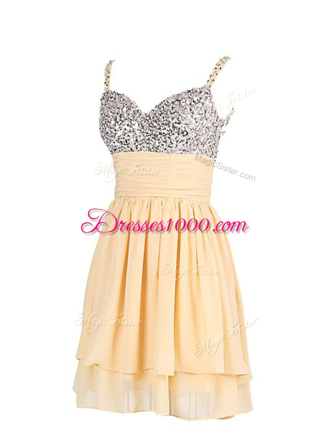 Chiffon Sweetheart Sleeveless Zipper Beading and Ruching Womens Evening Dresses in Apple Green