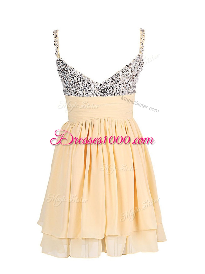 Chiffon Sweetheart Sleeveless Zipper Beading and Ruching Womens Evening Dresses in Apple Green