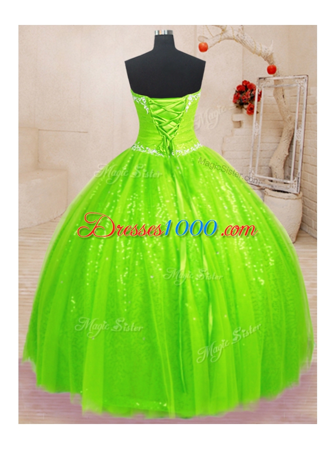 Great Floor Length Quince Ball Gowns Sweetheart Sleeveless Lace Up