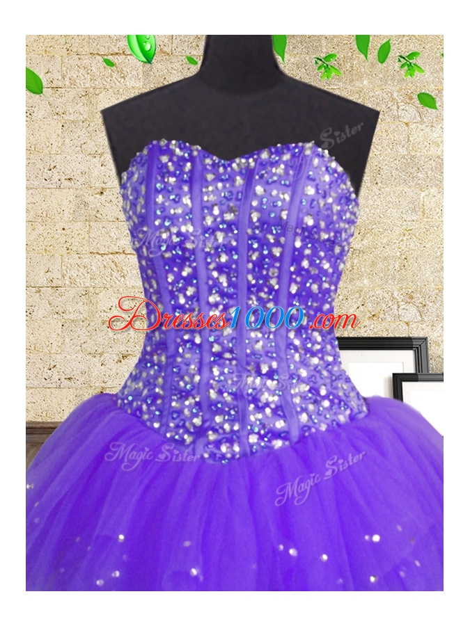 Multi-color Lace Up 15th Birthday Dress Sequins Sleeveless Floor Length