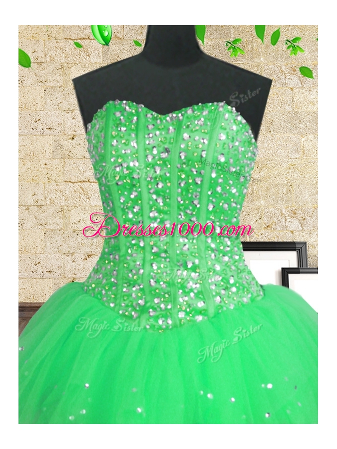 Sweet Sequins Sweetheart Sleeveless Lace Up Quinceanera Gowns Multi-color Tulle