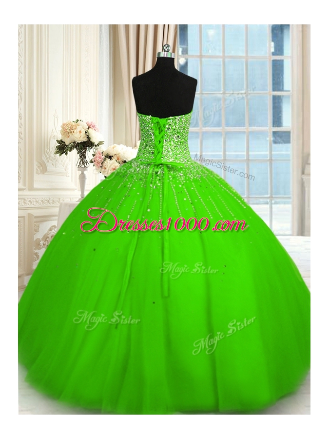 Fantastic Sweetheart Lace Up Beading Sweet 16 Dress Sleeveless