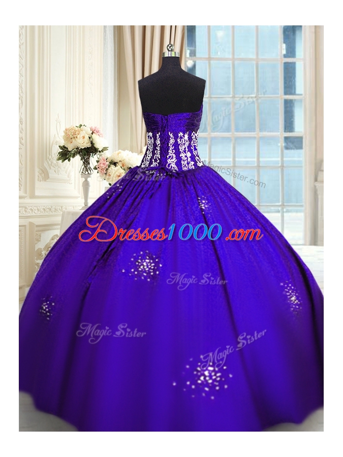 Admirable Purple Lace Up Sweet 16 Dresses Beading and Appliques and Ruching Sleeveless Floor Length