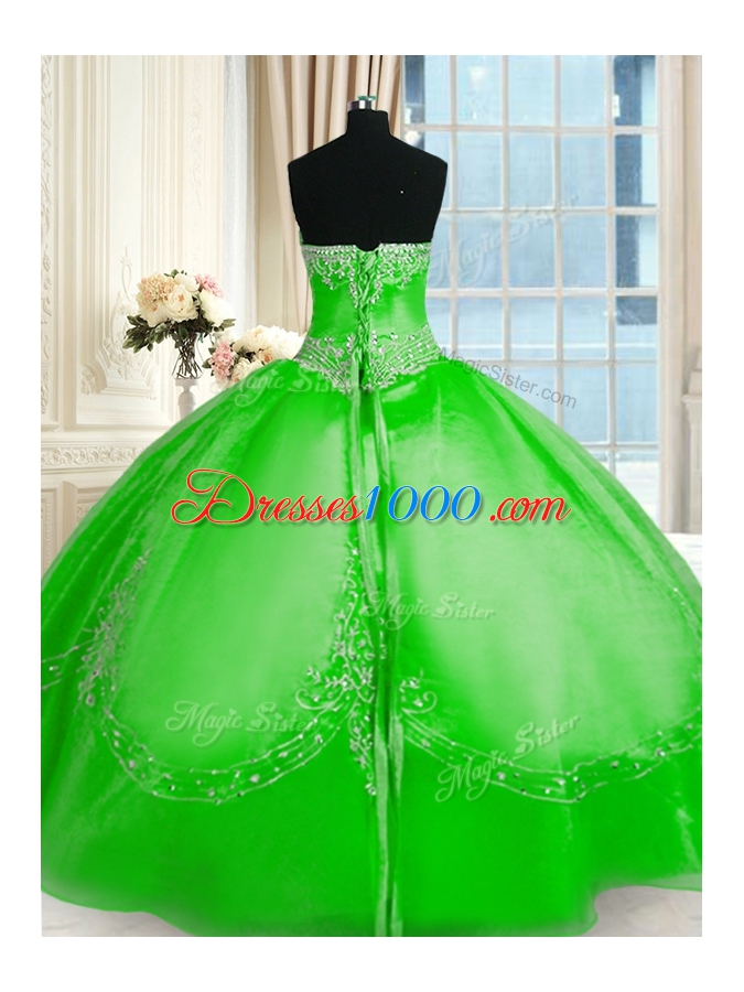 Ball Gowns Beading and Embroidery 15 Quinceanera Dress Lace Up Tulle Sleeveless Floor Length