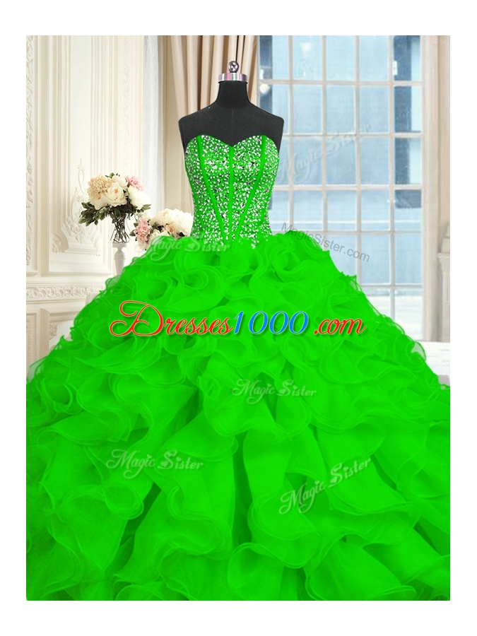 Super With Train Ball Gowns Sleeveless 15th Birthday Dress Brush Train Lace Up