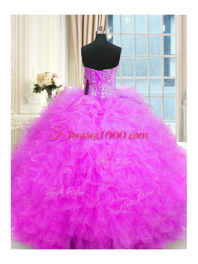 Ball Gowns Quinceanera Gown Lilac Strapless Tulle Sleeveless Floor Length Lace Up