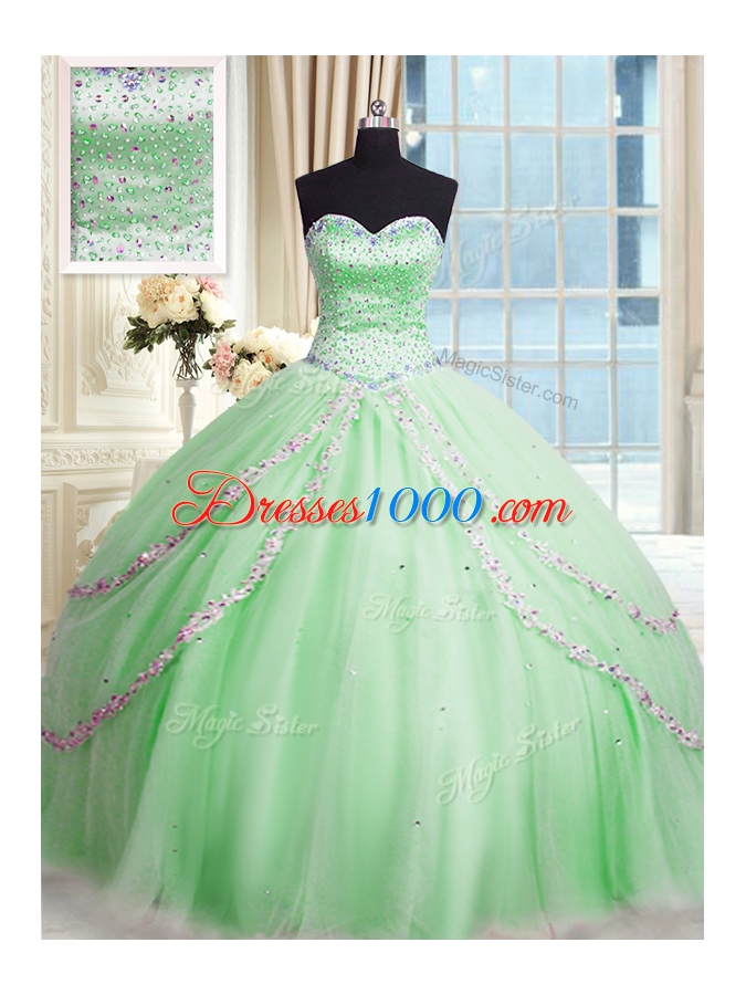 Exquisite Sleeveless Court Train Beading and Appliques With Train Sweet 16 Quinceanera Dress