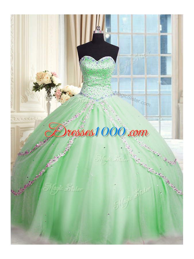 Exquisite Sleeveless Court Train Beading and Appliques With Train Sweet 16 Quinceanera Dress