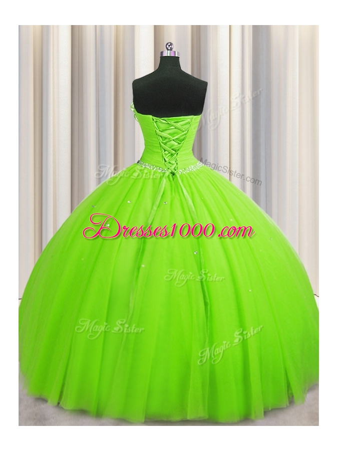 Handcrafted Flower Strapless Neckline Beading and Sequins and Hand Made Flower Vestidos de Quinceanera Sleeveless Lace Up