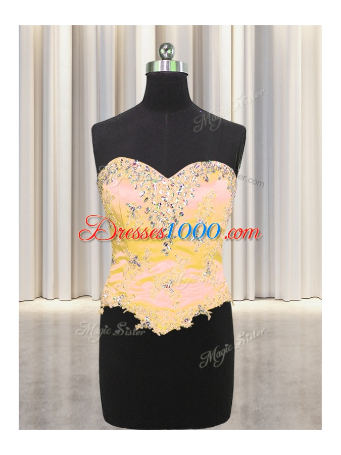 Exquisite Three Piece Floor Length Lace Up Quince Ball Gowns Multi-color and In for Military Ball and Sweet 16 and Quinceanera with Beading and Appliques and Ruffles