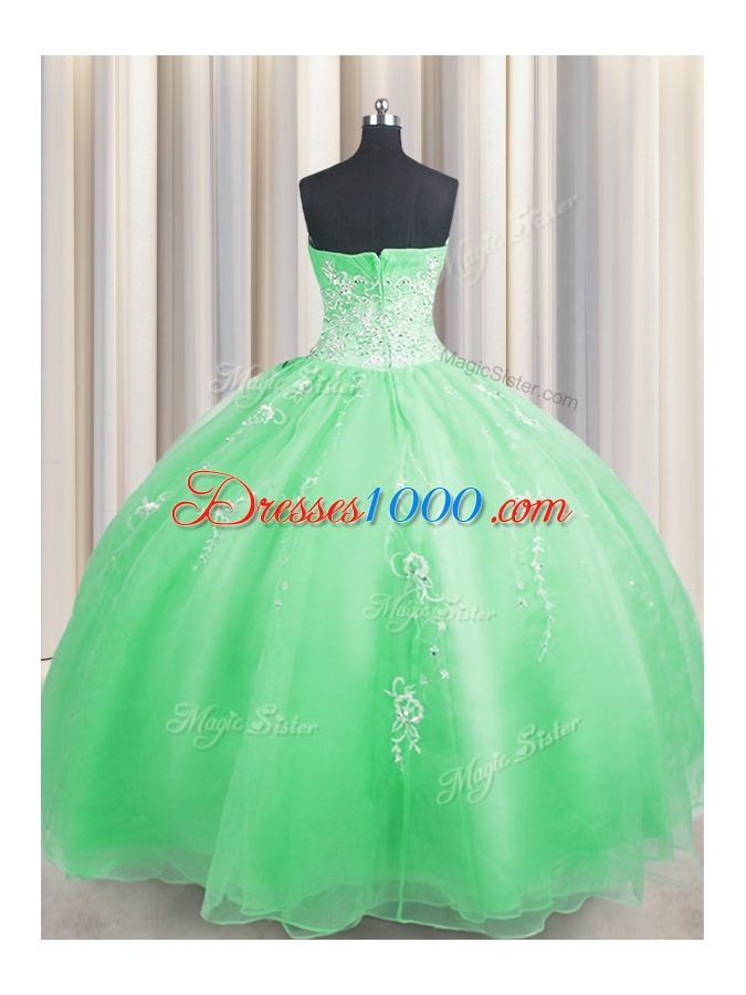 Charming Zipper Up Zipper 15 Quinceanera Dress Beading and Appliques Sleeveless Floor Length