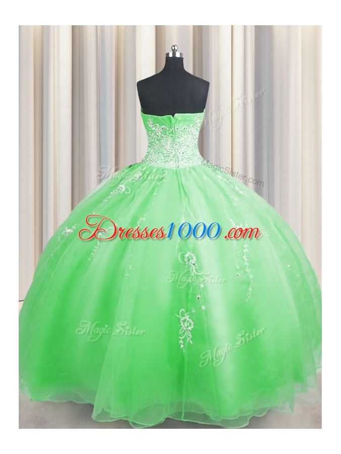 Low Price Zipper Up Organza Sweetheart Sleeveless Zipper Beading and Appliques Sweet 16 Quinceanera Dress in