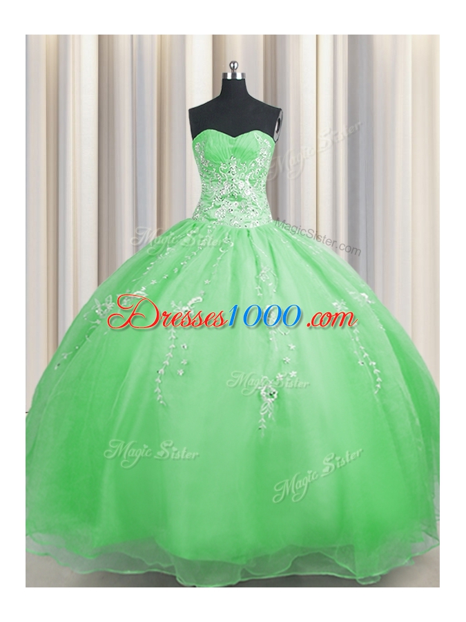Low Price Zipper Up Organza Sweetheart Sleeveless Zipper Beading and Appliques Sweet 16 Quinceanera Dress in