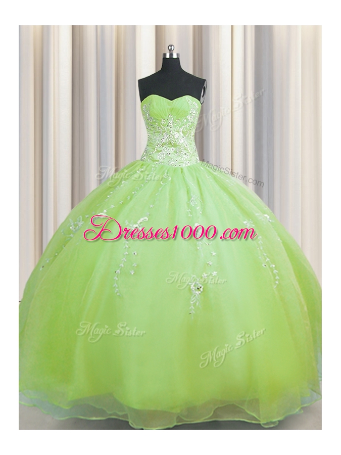 Zipper Up Floor Length Olive Green Ball Gown Prom Dress Sweetheart Sleeveless Zipper