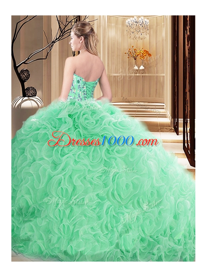 Best Selling Sleeveless Embroidery and Ruffles Lace Up Sweet 16 Dress