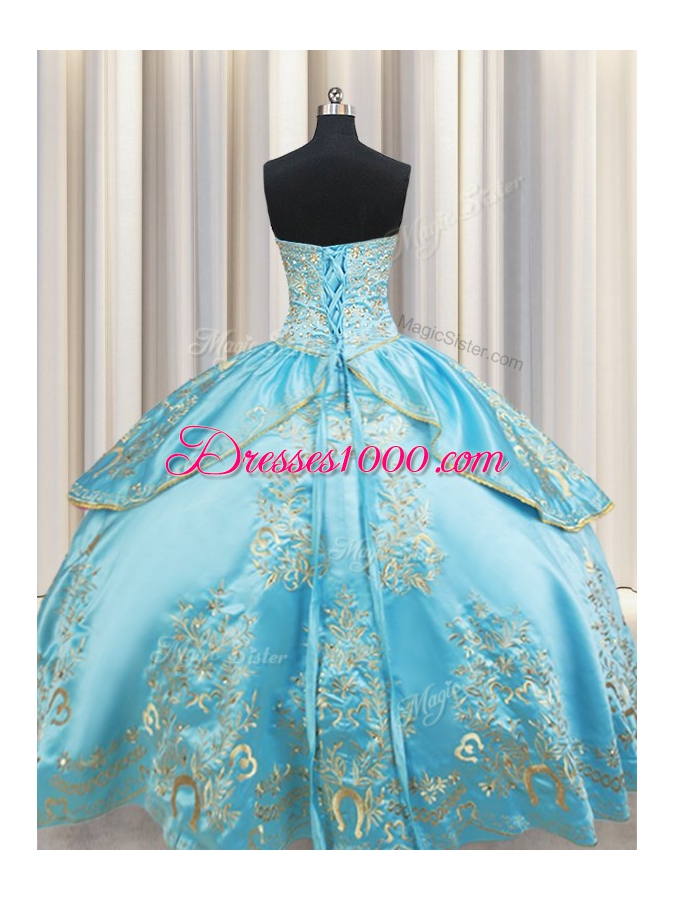 Luxurious Sleeveless Beading and Embroidery Lace Up Sweet 16 Dresses