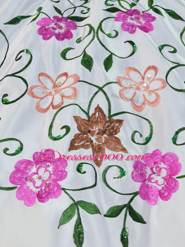 Lilac Sweetheart Neckline Embroidery and Ruffles Sweet 16 Dresses Sleeveless Lace Up