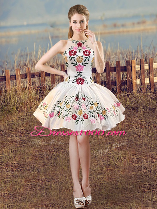 Attractive Sleeveless Lace Up Floor Length Embroidery and Ruffles Sweet 16 Dresses