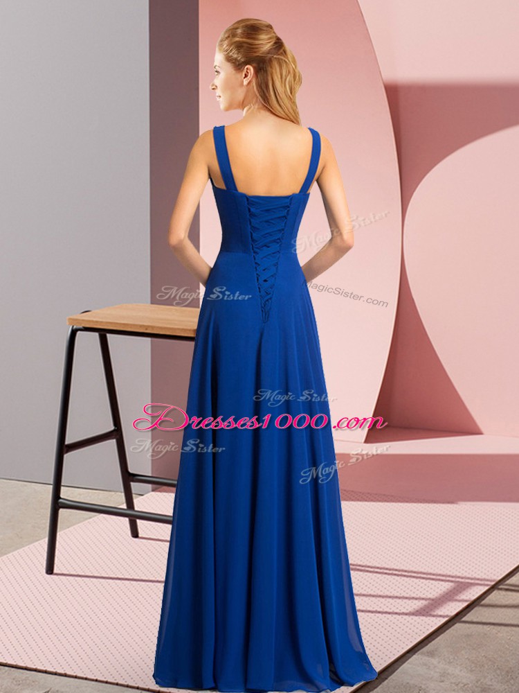 Fantastic Burgundy Evening Outfits Prom and Party with Beading V-neck Sleeveless Lace Up