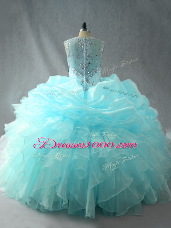 Tulle Sleeveless Quinceanera Dress and Beading and Ruffles