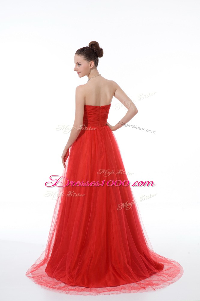 Discount Red Sweetheart Neckline Beading Glitz Pageant Dress Sleeveless Zipper