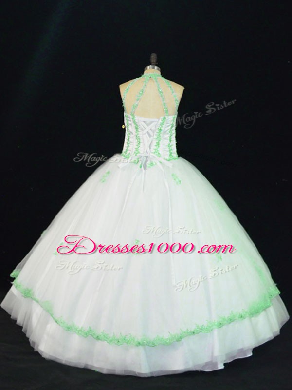 Sleeveless Appliques Lace Up 15th Birthday Dress