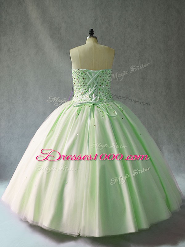 Pink Sweetheart Neckline Beading Sweet 16 Quinceanera Dress Sleeveless Lace Up