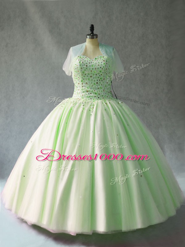 Pink Sweetheart Neckline Beading Sweet 16 Quinceanera Dress Sleeveless Lace Up