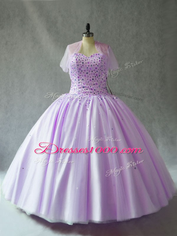 Pink Sweetheart Neckline Beading Sweet 16 Quinceanera Dress Sleeveless Lace Up
