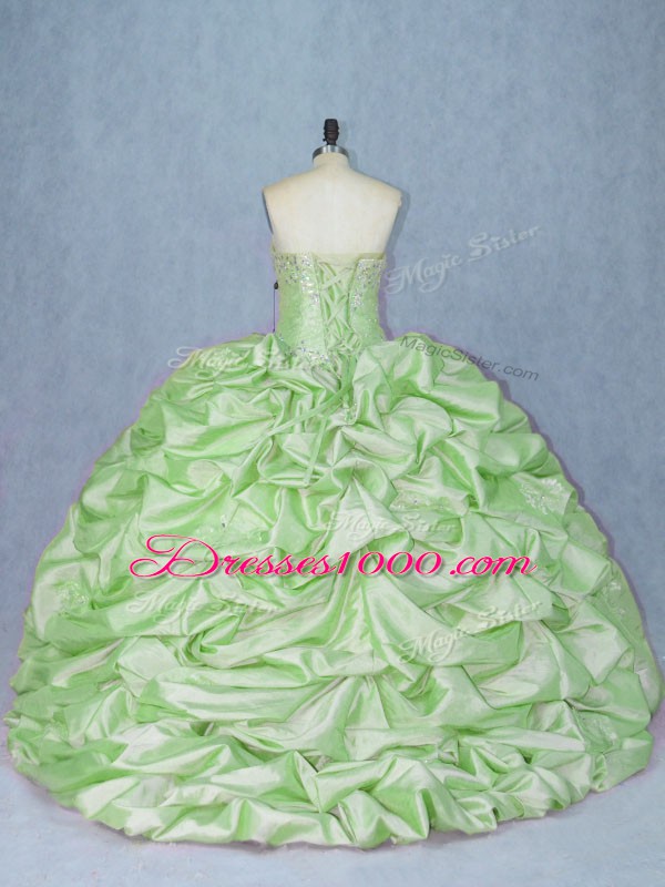 Ball Gowns Beading and Appliques and Pick Ups Sweet 16 Dresses Lace Up Organza and Taffeta Sleeveless