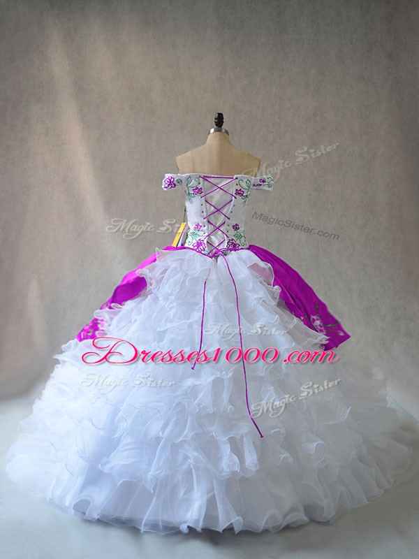 Sleeveless Embroidery and Ruffles Lace Up Sweet 16 Quinceanera Dress