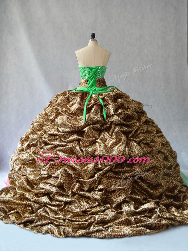 Low Price Ball Gowns V-neck Sleeveless Organza Lace Up Beading and Pick Ups Vestidos de Quinceanera