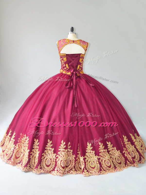 Sleeveless Appliques Lace Up Quinceanera Dresses