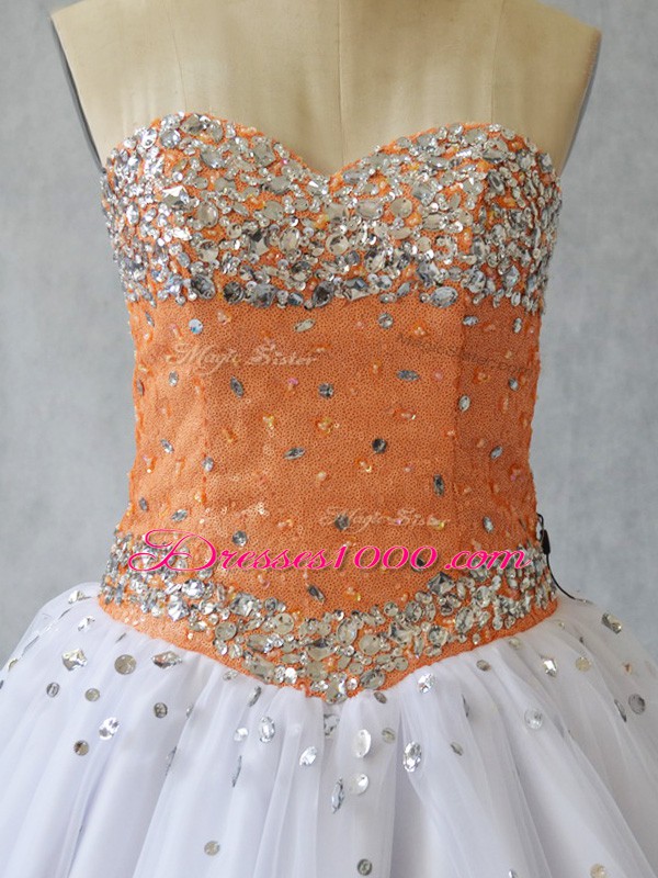 Popular Tulle Sleeveless Floor Length Quinceanera Dress and Beading