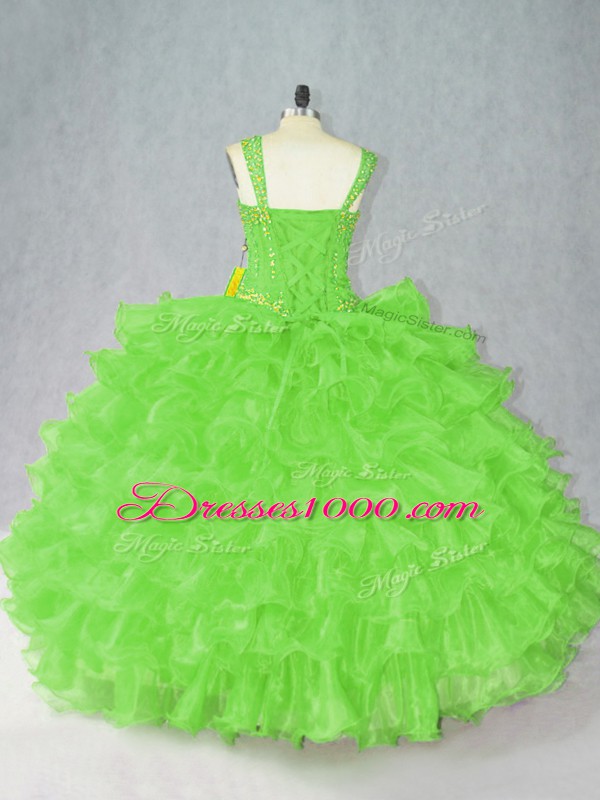 Sleeveless Organza Side Zipper Quinceanera Dress for Sweet 16 and Quinceanera
