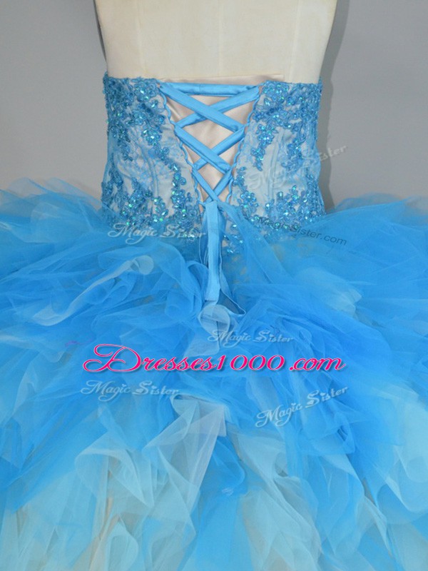 Latest Lace Up 15th Birthday Dress Multi-color for Sweet 16 and Quinceanera with Appliques and Ruffles