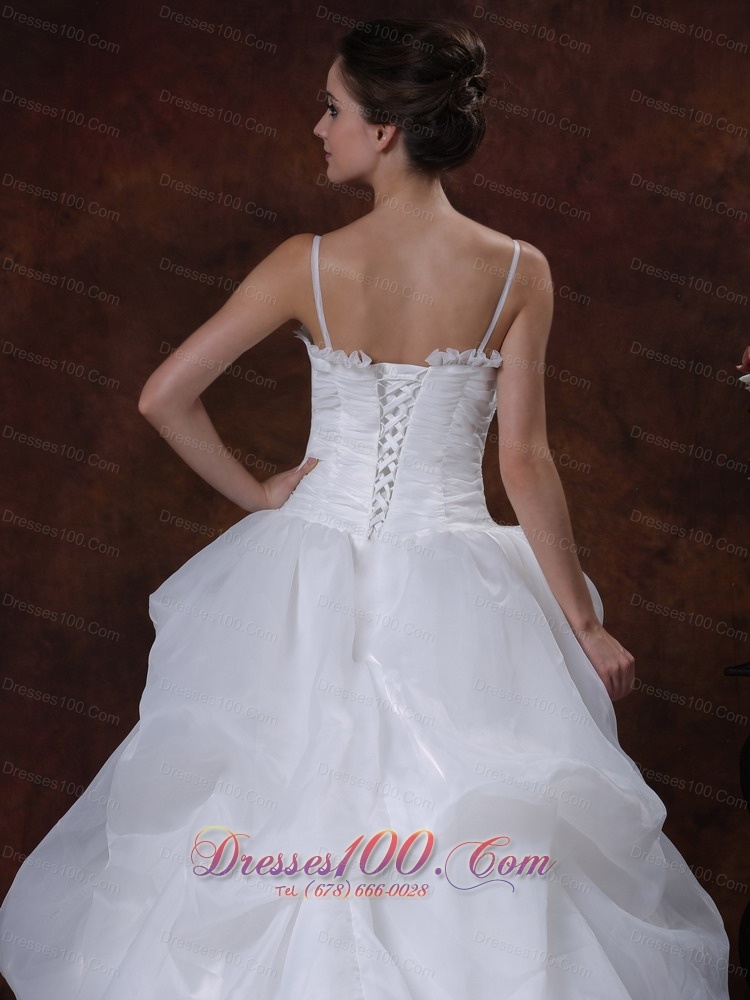 Spaghetti Organza Pick-ups Bodice Bridal Gown Summer