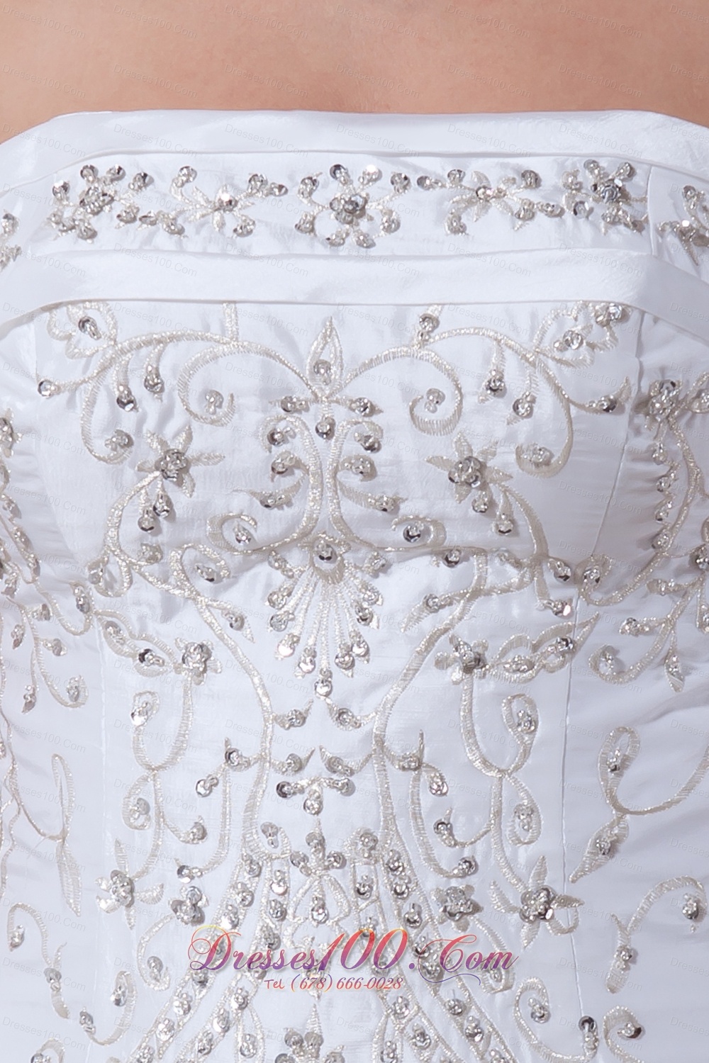 White Witer Ball Gown Wedding Dress Embroidery Pick-ups