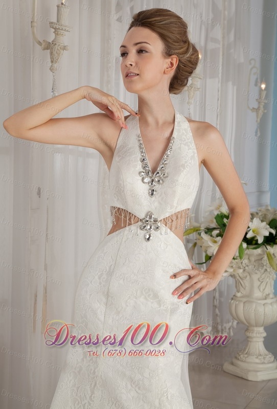 Halter Watteau Train Mermaid Sexy Wedding Dress Top Seller