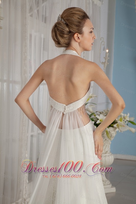 Halter Watteau Train Mermaid Sexy Wedding Dress Top Seller