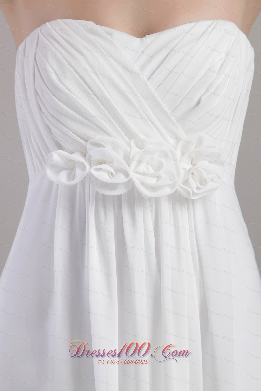 Sweetheart Chapel Train Chiffon Wedding Dress