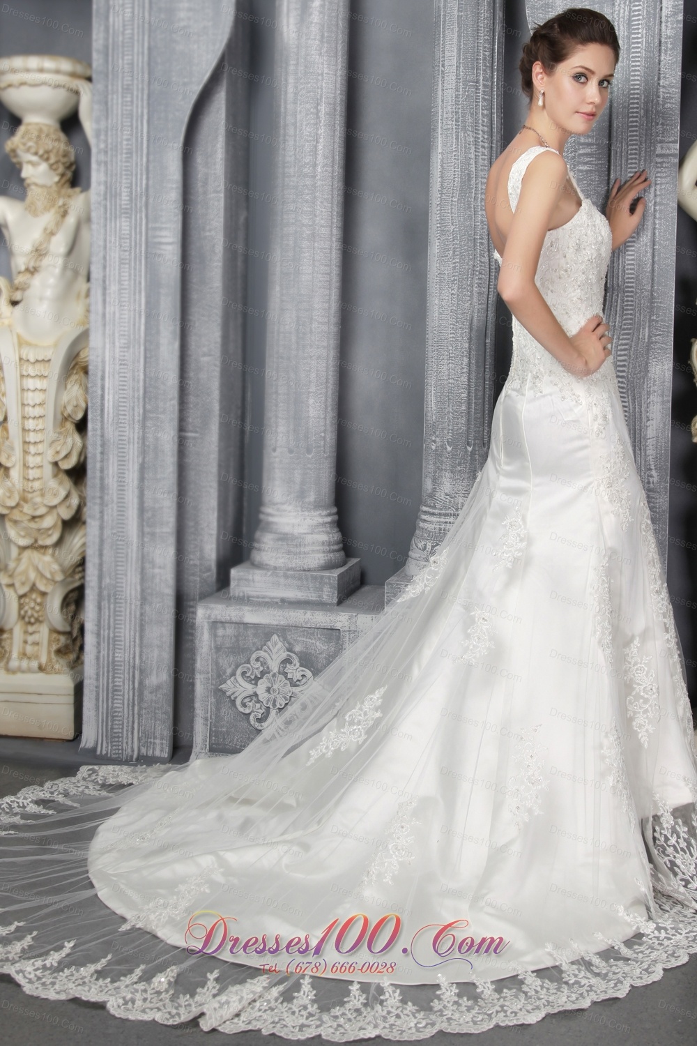 Mermaid/Trumpet Court Train Lace Wedding Dress