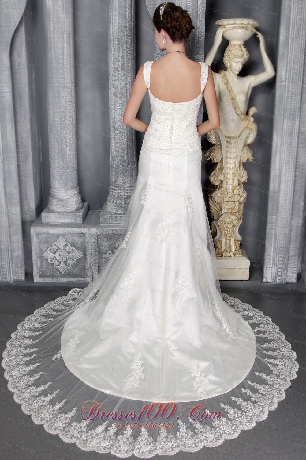 Mermaid/Trumpet Court Train Lace Wedding Dress