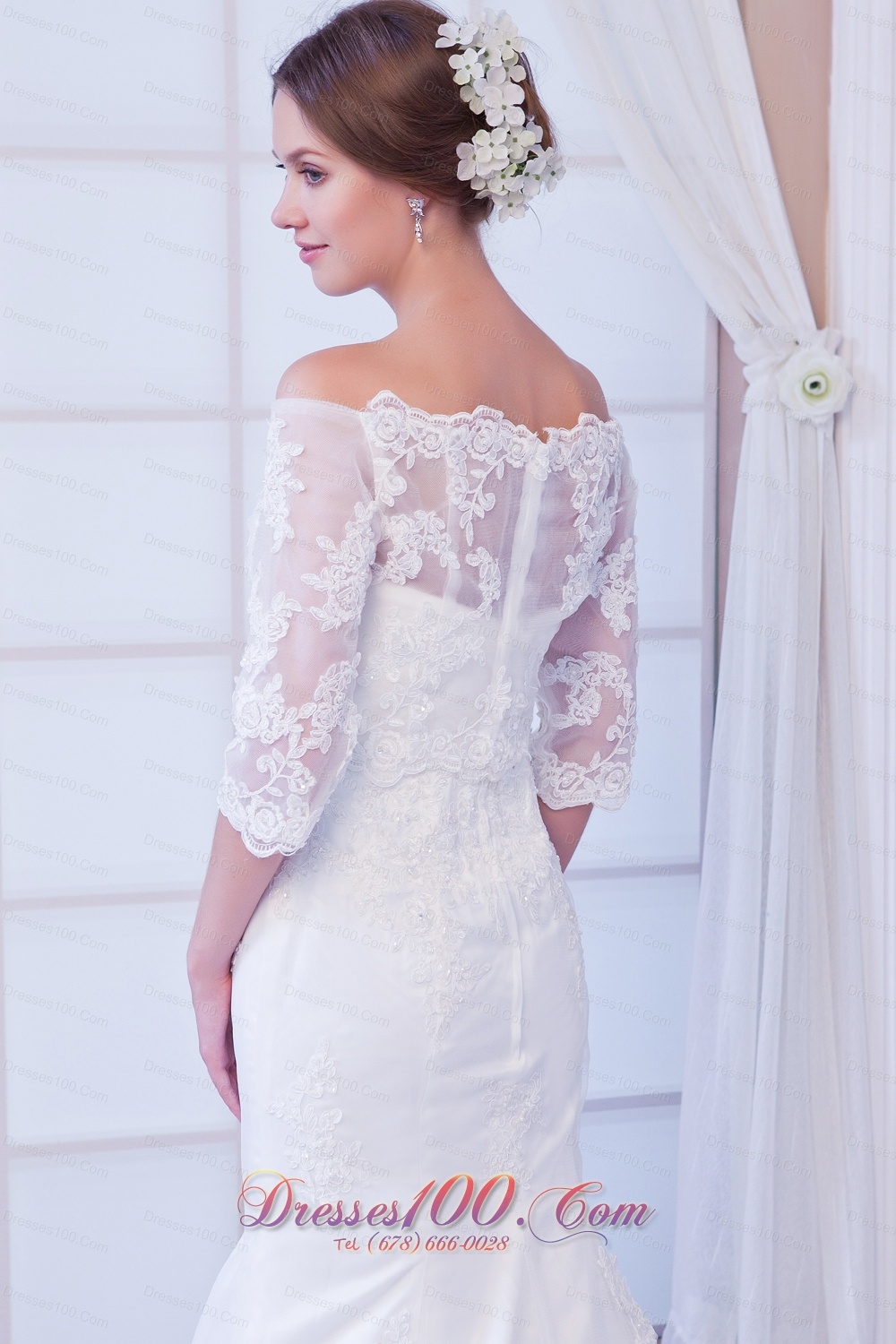 Mermaid Off the Shoulder Court Train Lace Wedding Dress