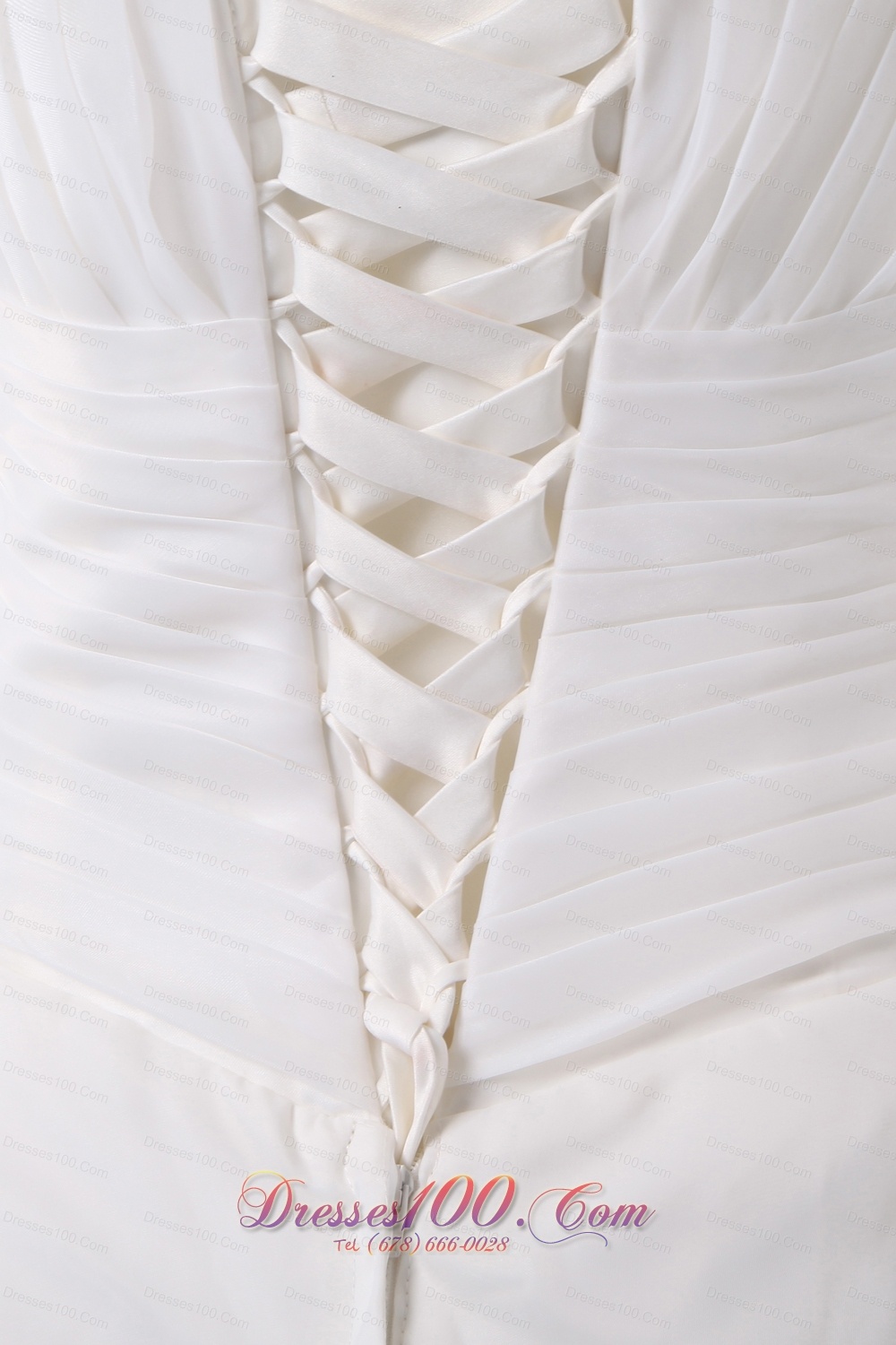 Sweetheart A-line Pick-ups Champel Train Wedding Gown