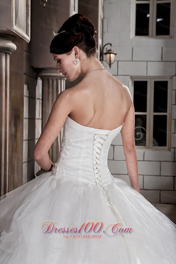 Sweetheart Beading Decorate Layered Wedding Ball Gown