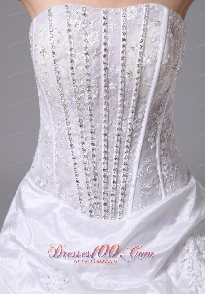 Pick-ups and Appliques Wedding Dress with Chapel Train